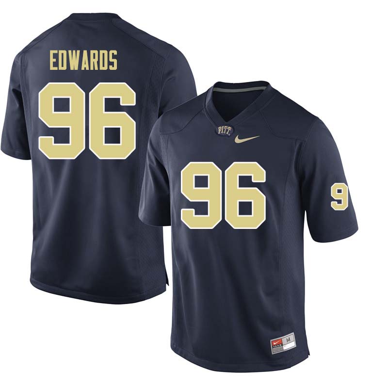 Men #96 Allen Edwards Pittsburgh Panthers College Football Jerseys Sale-Navy